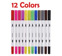 Feutres À Double Pointe Pour Dessin,12/24 Couleurs,Ensemble De Feutres À L'alcool Pour Aquarelle,Manga,Croquis,Fournitures Scolaires D'art - Type Yellow