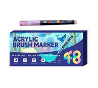 Feutres à Peinture Acrylique, Fournitures d'Écriture Douces Multi-Couleurs, Marqueurs Peinture à Pointe Pinceau, Pour Adultes Fête École Bureau Déco Loisirs Créatifs Anniversaire Noël Cadeaux Récompen