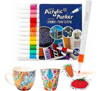 Feutres Acrylique, 24 Couleurs Acrylic Paint Marker 2mm Marqueur Peinture Acrylique Feutre Acrylic Languo Acrylic Marker Feutre Acrylique Blanc Feutre Languo Acrylique Feutre Porcelaine Marker