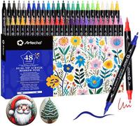 Feutres acryliques - Artecho - 48 couleurs - Double pointe - Résistant à l'eau