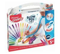 Maped Creativ - Blowpen Art - Kit de 24 Feutres Aérographes avec Tube Blowpen pour créer des Dessins originaux - Kit de Loisirs Créatifs dès 5 ans, Multicouleurs, Taille Unique