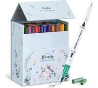 Feutres Aquarelle 100 Couleurs Double Pointe Fine & Pinceau - Pour Calligraphie, Mandala, Dessin Et Coloriage - Boîte Blanche