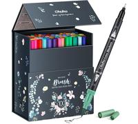 Feutres Aquarelle 100 Couleurs Double Pointe Fine & Pinceau - Pour Coloriage, Calligraphie, Mandala Et Dessin - Boîte De Rangement