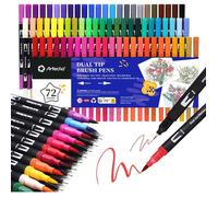 Feutres Aquarelle 72 Couleurs, Double Pointe Pinceau/Fine, Pour Mandala, Manga, Doodling, Calligraphie, Débutants Et Artistes