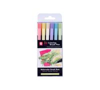 Sakura Feutres Koi Aquarelle – Pointe pinceau, 6 couleurs pastel pour dessin