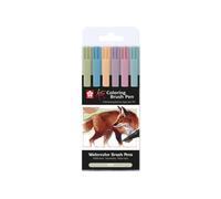 Feutres - Aquarelle - Pointe Pinceau - 6 Couleurs Terre - Sakura - Koi - Dessin
