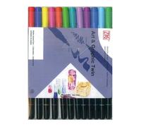 Feutres aquarelle - ZIG Art & Graphic Twin - Set de 12 - Pointe fine 0.8 mm - Double pointe - Multicolore
