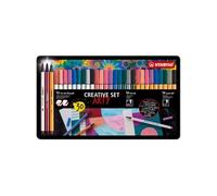 STABILO Feutres ARTY - Coffret métal créatif 30 pièces (Pen 68, Pen 68 Brush, Point 88)