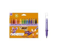 BIC Feutres de coloriage Kid Couleurs XL Jumbo Multicolore – Lot de 12