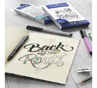 Feutres - Calligraphie - Noir/Gris - Pointe pinceau - Faber-Castell - Pitt Artis