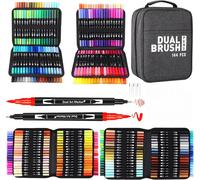 Feutres Coloriage 144 Couleurs Aquamarker Feutre Stylos Double Pointe Fine et Pinceau pour Enfants, Feutre Aquarelle pour Dessin