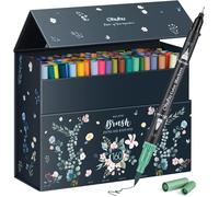 Feutres coloriage 160 couleurs, double pointe, calligraphie mandala dessin, boîte rangement, série Maui