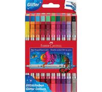 Feutres - Coloriage - 20 couleurs pailletées - Double pointe fine + épaisse - Fa
