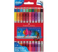 Faber-Castell Set de feutres 151108 Glitzer – 20 feutres à double pointe, enfants et adultes
