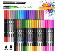 Feutres Coloriage, 36 Couleurs, Feutres Dessin Coloriage Adulte et Enfant, Feutre Aquarelle Stylo Pointe Fine Pour Carte Cadeau