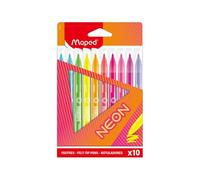 Feutres - Coloriage - Enfant - 10 Couleurs Néon - Pointe Moyenne - Maped