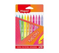 Feutres - Coloriage - Enfant - 10 Couleurs Néon - Pointe Moyenne - Maped