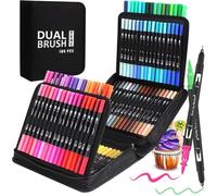 Feutres Coloriage - HAUTSTORE - 100 Couleurs - Double Pointe Fine - Aquarelle - Non Toxique