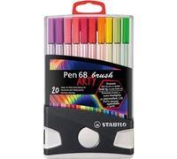 STABILO Feutre pinceau Pen 68 brush - ColorParade ARTY x 20 feutres dessin à pointe pinceau - gamme ARTY
