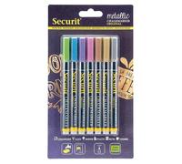 Securit Lot de 7 marqueurs à craie métallique BL-SMA100-V7-MT multicolore petite pointe 1 à 2 mm