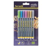 Securit Lot de 7 marqueurs à craie métallique BL-SMA100-V7-MT multicolore petite pointe 1 à 2 mm