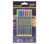 Securit Lot de 7 marqueurs à craie métallique BL-SMA100-V7-MT multicolore petite pointe 1 à 2 mm