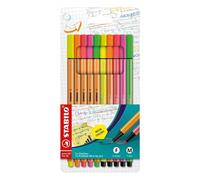 STABILO Pochette de 5 feutres Point 88 FLUO et Pen 68 FLUO