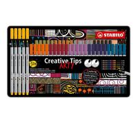 Feutres créatifs - STABILO - Kit Creative Tips ARTY URBAN - 50 pièces - Pinceau, feutre fin, 1,0 mm
