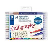 STAEDTLER 3005 Calligraphie double pointe - 24 couleurs, 3,5 & 2,0 mm | Deux pointes biseautées, large gamme de couleurs - lettering, journaling & création de cartes - Art.-Nr. 3005 TB24