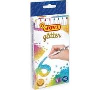 Jovi - Stylos GLITTER, Boîte de 8 stylos, Couleurs assorties avec effet pailleté, Pointe très solide et résistante (1608G)