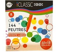 Feutres de coloriage - Boîte de 144 feutres - 12 x 12 couleurs - Pointe large - Ulmann