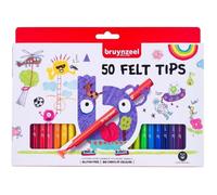 BRUYNZEEL Feutres de coloriage - 50 couleurs - Pointe solide pour enfants