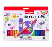 Feutres de coloriage - Dessin - Enfant - 50 couleurs - Pointe solide - Bruynzeel