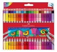Feutres de coloriage - Double pointe - 40 couleurs - Enfant - Faber-Castell