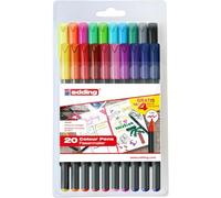 Feutres de coloriage edding 1200 - pour colorier, Écrire et dessiner - pour papier de couleur claire Et foncée - Pochette de 20 (16+4 Offerts)