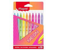 Feutres de Coloriage effet NEON - Maped - Boîte de 10 Feutres NEON, Fournitures Scolaires et Dessin
