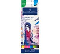 Faber-Castell 164606 - Goldfaber Aqua Dual Marker, avec pointe pinceau et pointe fineliner, étui de 6 pièces