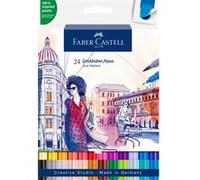 Faber-Castell 164624 - Goldfaber Aqua Dual Marker, avec pointe pinceau et pointe fineliner, étui de 24 pièces