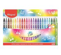 Feutres de coloriage - Maped - Mini Cute - 24 couleurs - Pointe moyenne - Encre lavable
