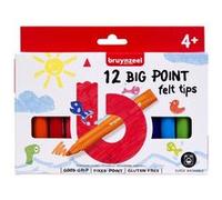 Feutres de coloriage - Pour enfant - Grosse pointe - 12 couleurs - Bruynzeel