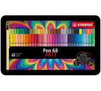 Feutres De Coloriage - Stabilo Pen 68 - Arty - Boite Métal De 66 Couleurs