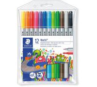 Noris club® Pochette 12 feutres coloriage double pointe 1 mm / 3 mm assortis G