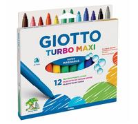 Feutres de coloriage - Turbo - Maxi lavable - Boîte de 12 - Multicolore - Pour enfants à partir de 3 ans