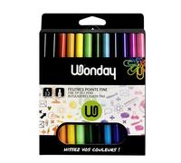 Feutres de coloriage - WONDAY - Pointe fine 2 MM - 12 feutres - Multicolore - Encre à base d'eau