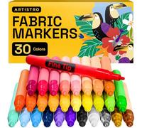 Feutres de Peinture Acrylique Pour Roche, Pierre, Céramique, Verre, Bois, Tasses, Métal, Tissu, Toile. Lot de 30 Marqueurs Acryliques 22 Assortis, 5 Pastels, 3 Couleurs Métalliques Pointe Fine 1mm