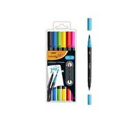 BIC Intensity Lot de 6 feutres double pointe pour peindre en 6 couleurs différentes, avec pointe épaisse et fine