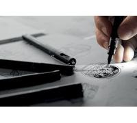 Feutres - Dessin - Calligraphie - Noir - 5 Pointes Différentes - Uni Pin - Uni-Ball