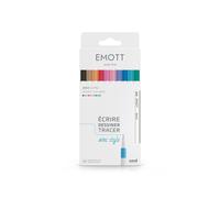 Uni Mitsubishi Pencil - Feutres Emott Uni Ball - 10 couleurs pastel - Pointe 0,4 mm