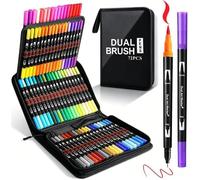 Feutres Double Pointe 72 Couleurs - Pinceau & Fineliner 0.4/1-2mm - Aquarelle, Mandala, Calligraphie, Manga - Pour Enfant & Adulte