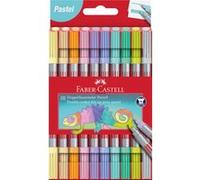 Faber-Castell 151112 - Set di penne con punta in feltro pastello, 10 penne con doppia punta in feltro per bambini e adulti